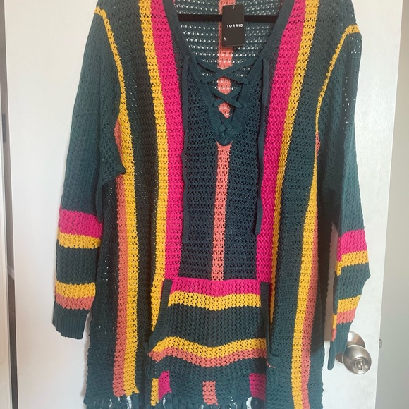 Torrid Pullover Striped V-Neck Sweater - Sizes 1X, 2X, 3X - Picture 4 of 13